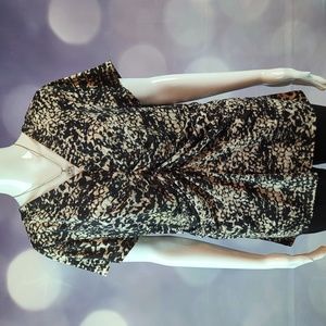 ALFANI sz XL Ruched Short Sleeve V-Neck Top